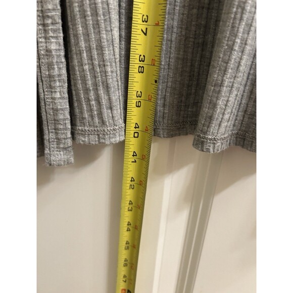 Moa Moa Women’s Gray Ribbed Cardigan Sweater Sz Large Office Career Casual - Picture 4 of 5